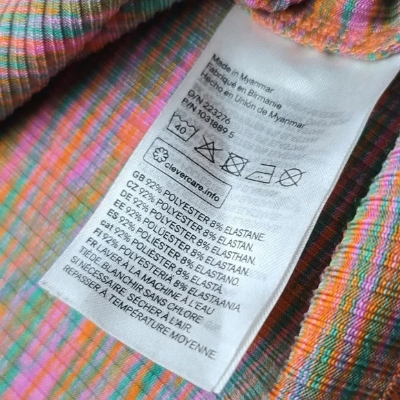 H&M Divided Space Dye Exposed Seam Crop Top | Y2K Grunge Ribbed Tee Size Medium - Picture 3 of 8